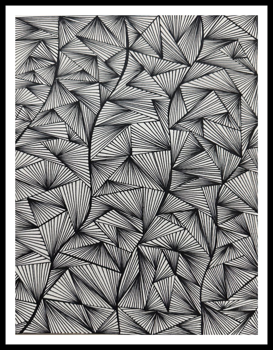 Abstract Line Art- Hand Drawn - Folksy