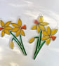 Stained Glass Bunch of Daffodil Suncatcher - Handmade Hanging Window Decoration 