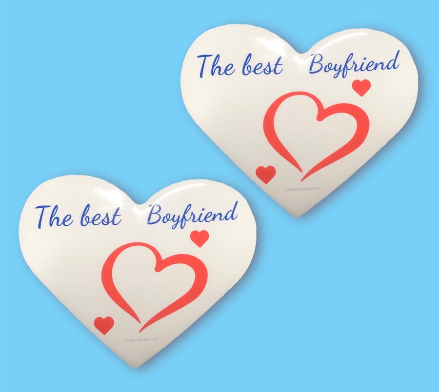 The Best Boyfriend Set Of Two Ceramic Heart Shaped Coasters