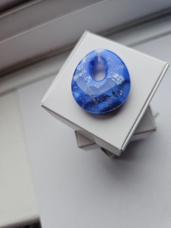 Fused Glass Teardrop Pendant - Medium