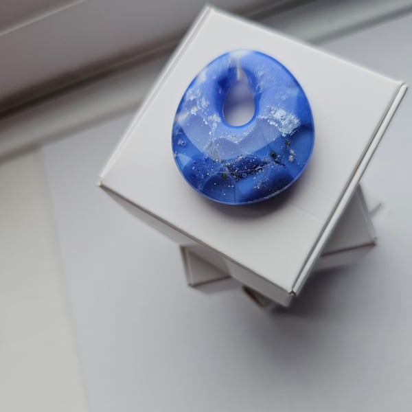 Fused Glass Teardrop Pendant - Medium