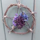 Dried Flower and Foliage Small Pentagram. Handmade. 10cm Diameter.