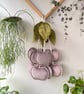 Heather Pink Velvet Cherry Wall Hanging Olive Green Leaves Fruit Nursery Decor - Image 5