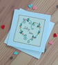 Personalised Wedding or Engagement Card with Embroidered Botanical Heart - Image 3