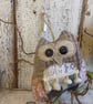 Handmade Vintage Fabric Owls  - Image 4