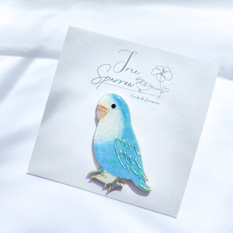 Hand-painted Love Bird Brooch
