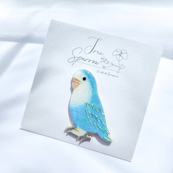 Hand-painted Love Bird Brooch