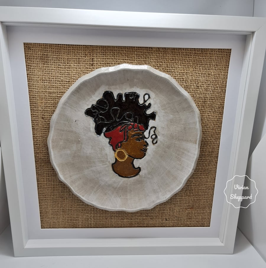 Hand Made Framed Ceramic Wall Art