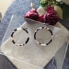 Tortoise Shell Hoops on Ball Stud Earrings 