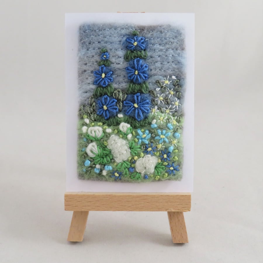 ACEO Rose Garden - Blue and White