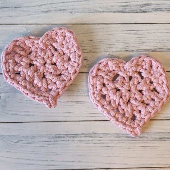 Heart coaster, chunky coaster, small mat, valentine gift, recycled cord