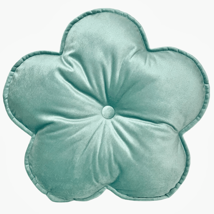 Duck Egg Green Velvet Flower Shaped Cushion Decorative Pillow Nursery Decor