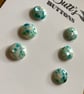 6 Vintage Turquoise 'Mosaic' Buttons 14 mm - Image 2