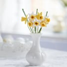 Daffodil Stems, miniature crochet flowers