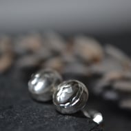 White topaz, sterling silver stud earrings