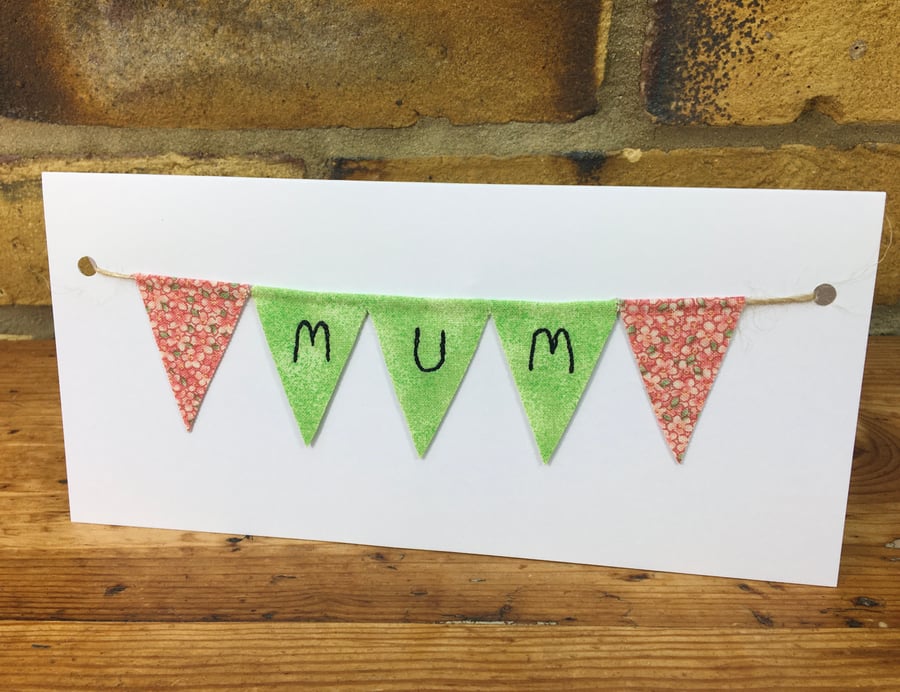 Mum birthday, Mum mini bunting card & gift, Special Mum card, Mother’s day Card