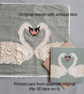 Swans card, Valentine's day, 13th Wedding Anniversary card, Lace Anniversary - Image 3