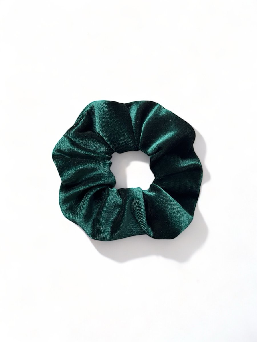 Emerald Green Velvet Scrunchie - Large 