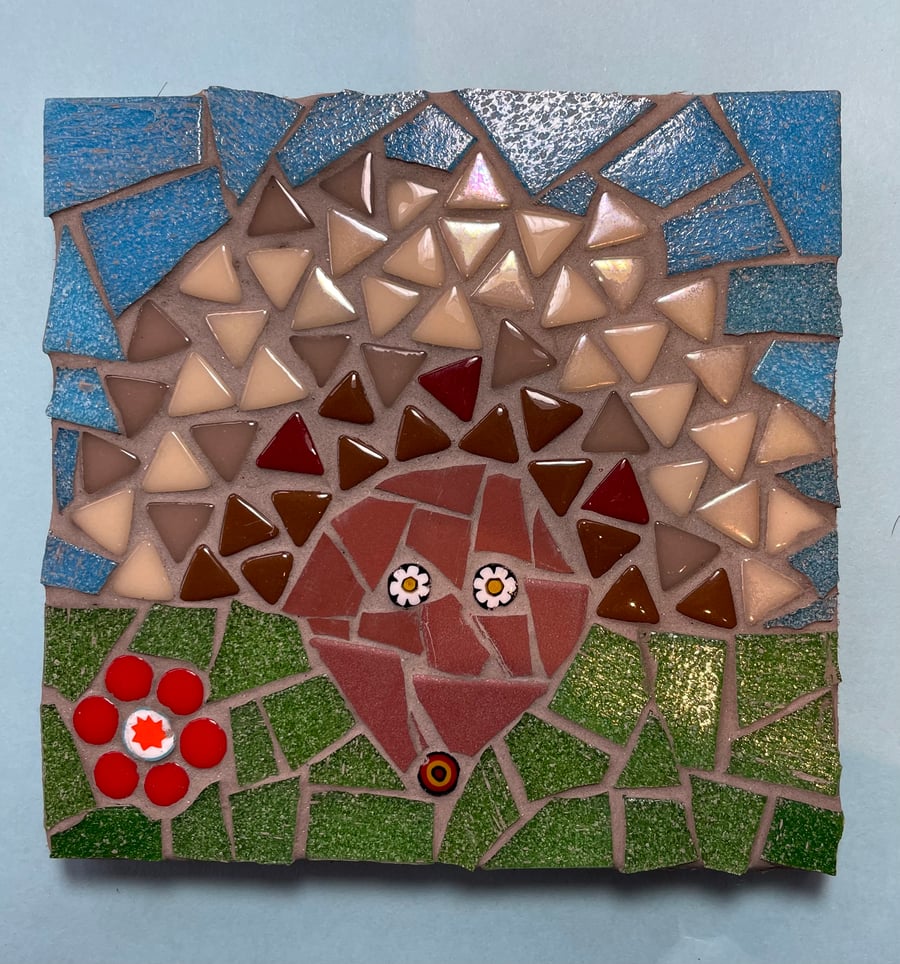 Mosaic Hedgehog Table Coaster or small picture 