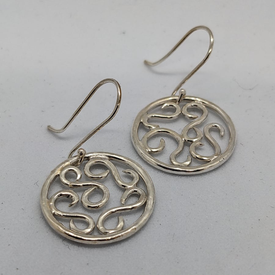 Sterling silver circle earrings