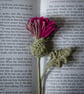 Thistle Flower Crochet Bookmark (plum colour palette) - Image 7