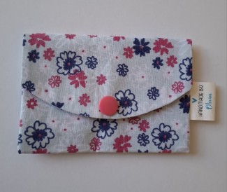 Navy blue and pink card holder 