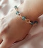 Forest Green Beaded Wire Link Bracelet, Handmade Statement Jewellery For H - Image 2