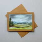 original art hand painted landscape blank greetings card ( ref FA 300 D3 )