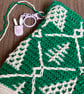 Handmade Green Tree Crochet Christmas Stocking - Image 3
