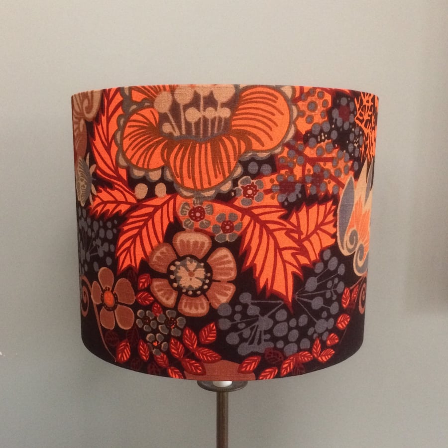 Scandi MidCentury Lampshade in Pompeja  BORAS vintage fabric 