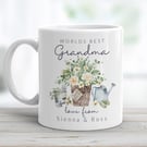 Worlds Best Grandma Personalised Ceramic Mug & Coaster - Birthday Gift