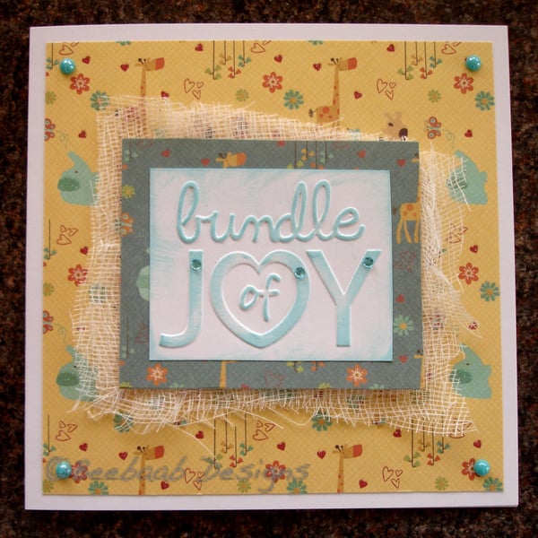 New Baby, Bundle of Joy, Handmade Baby Card