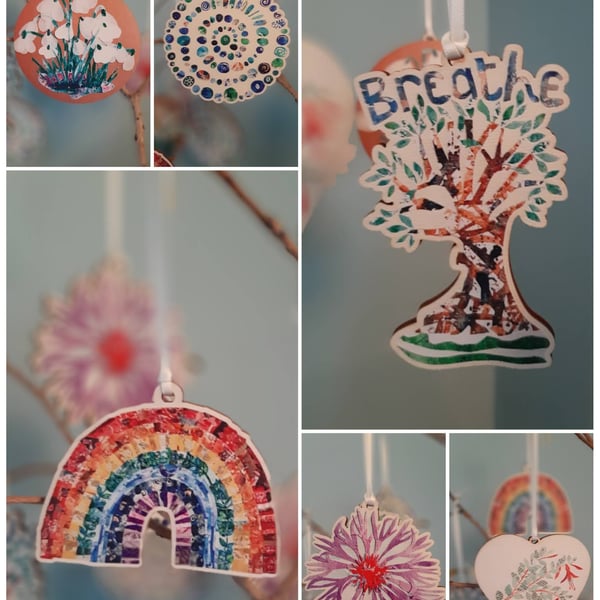 3 Wooden Decorations choose from 6