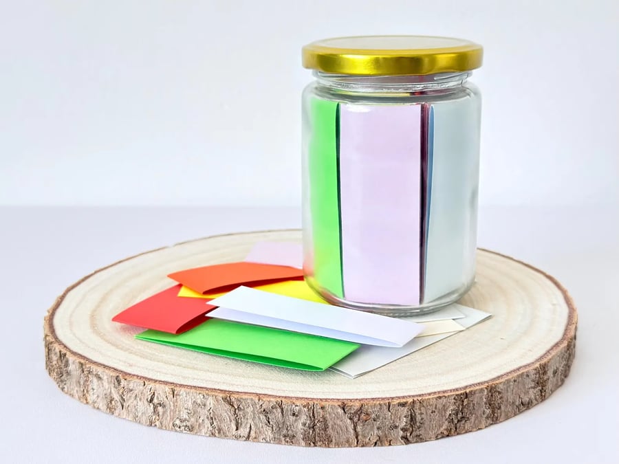 DIY Memory Jar, 50 Blank Cards in Bright, Pastel or White, Write Your Own Quotes