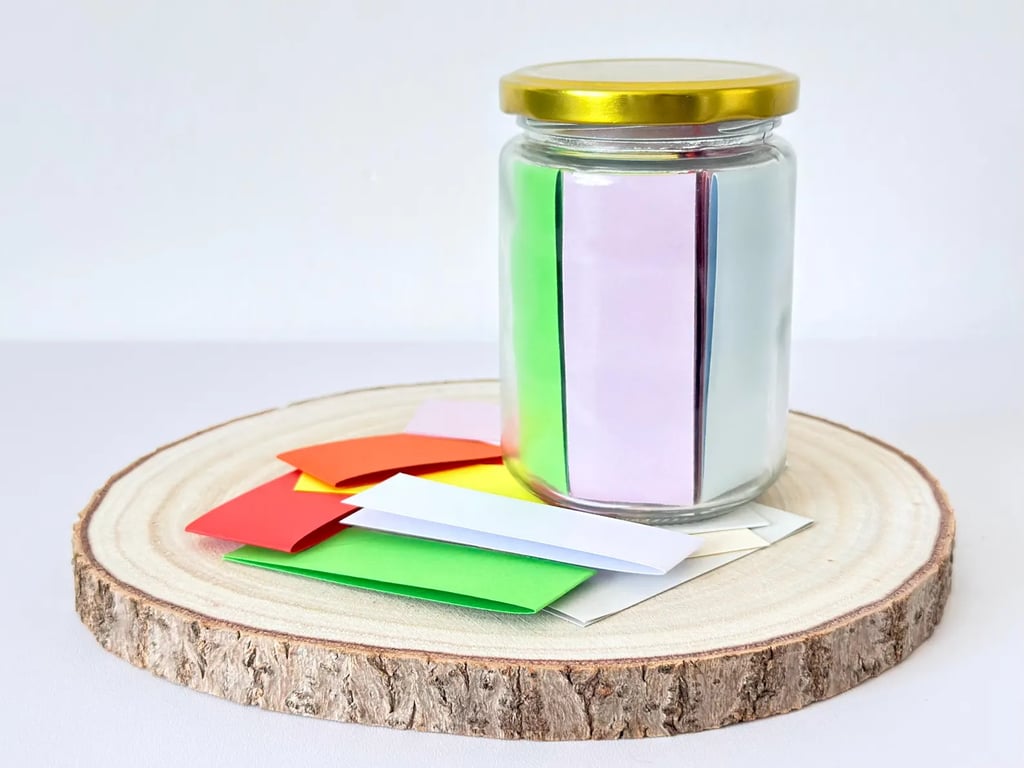 DIY Memory Jar, 50 Blank Cards in Bright, Pastel or White, Write Your Own Quotes