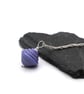 purple lampwork glass spinning top pendant necklace