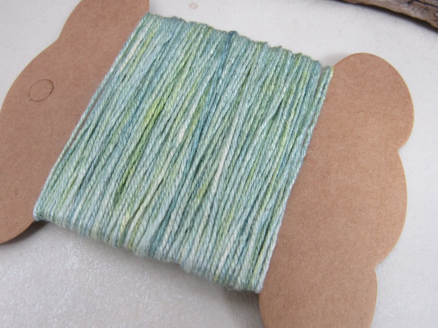 15m Naturally Dyed Weld Green Fine Cotton Perle Embroidery Thread