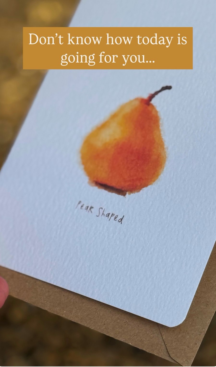 Pear Shaped blank greetings Card (QM276)