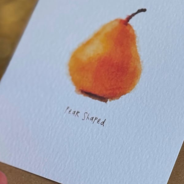 Pear Shaped blank greetings Card (QM276)