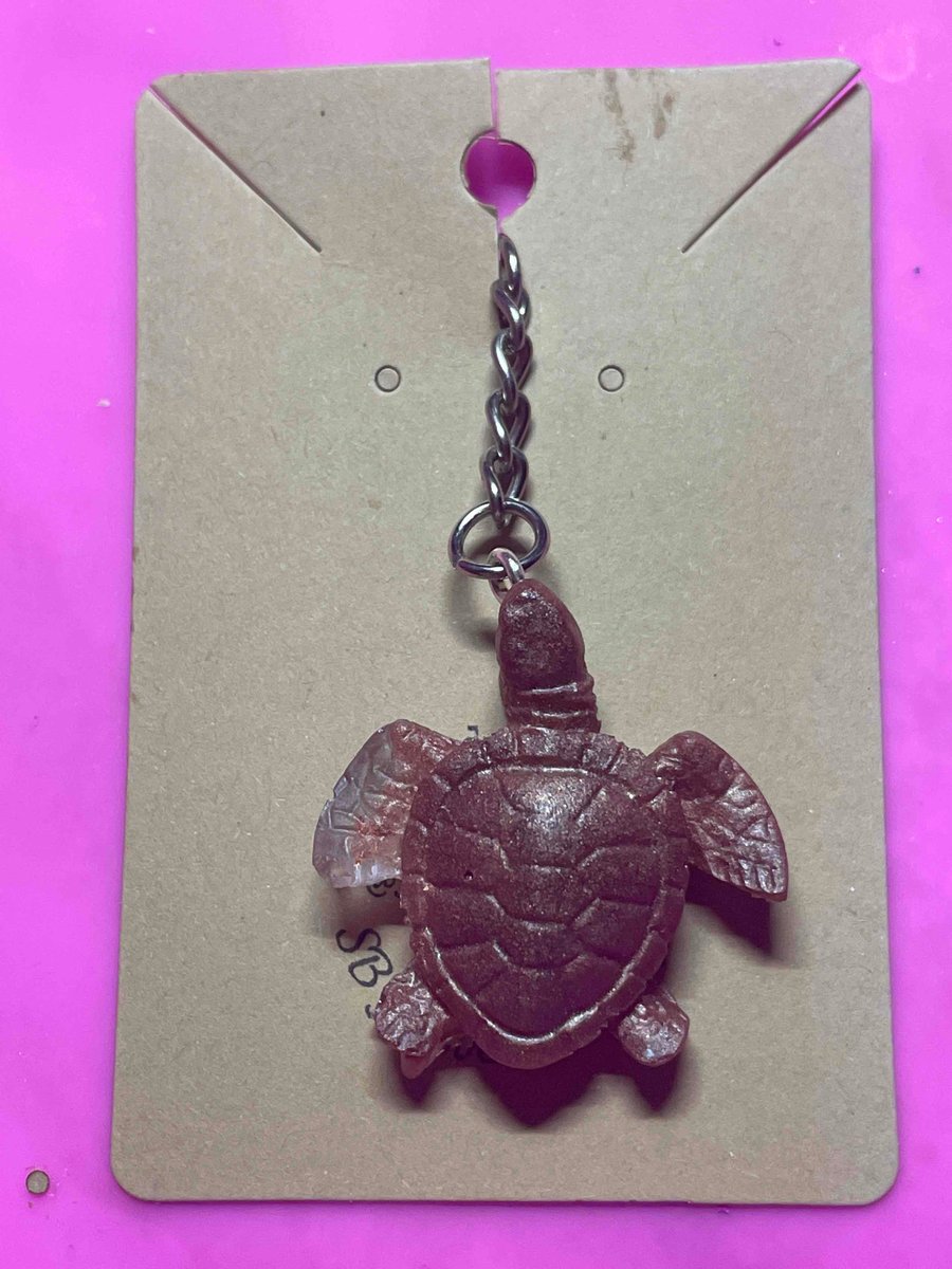 Handmade Resin Turtle Keyring 