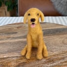 Small golden yellow Labrador felt dog