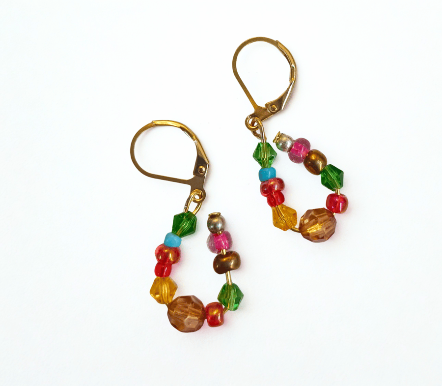 Rainbow Glass Earrings 