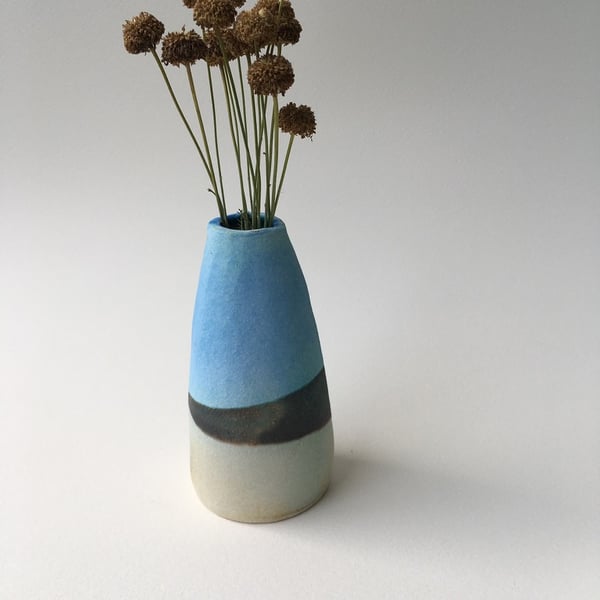 Stoneware with Landscape Bud Vase