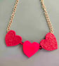 Handmade felt red heart necklace  - Image 1