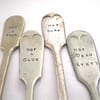 Four Fork Plant Labels, Upcycled Vintage Cutlery, Beautiful Bundle