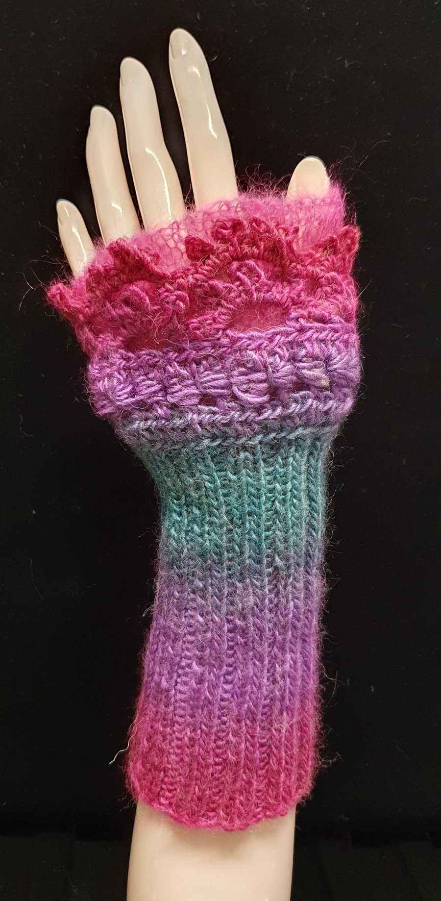 Gloves    Wristlets-Pink and purple