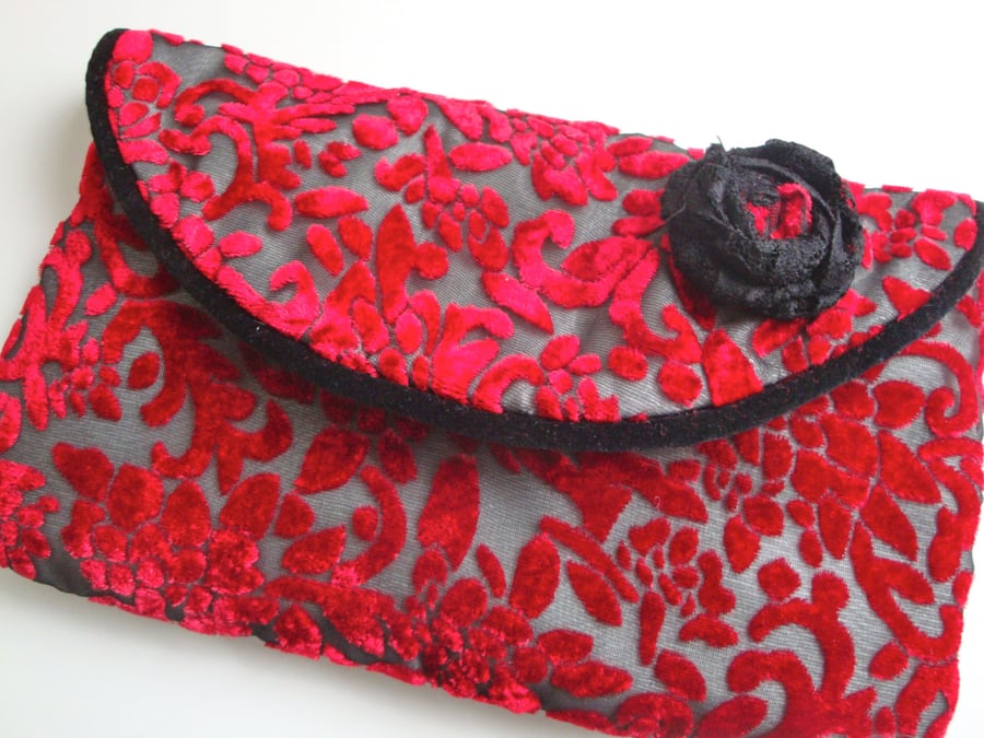 Handmade Devore Velvet party Clutch Bag 