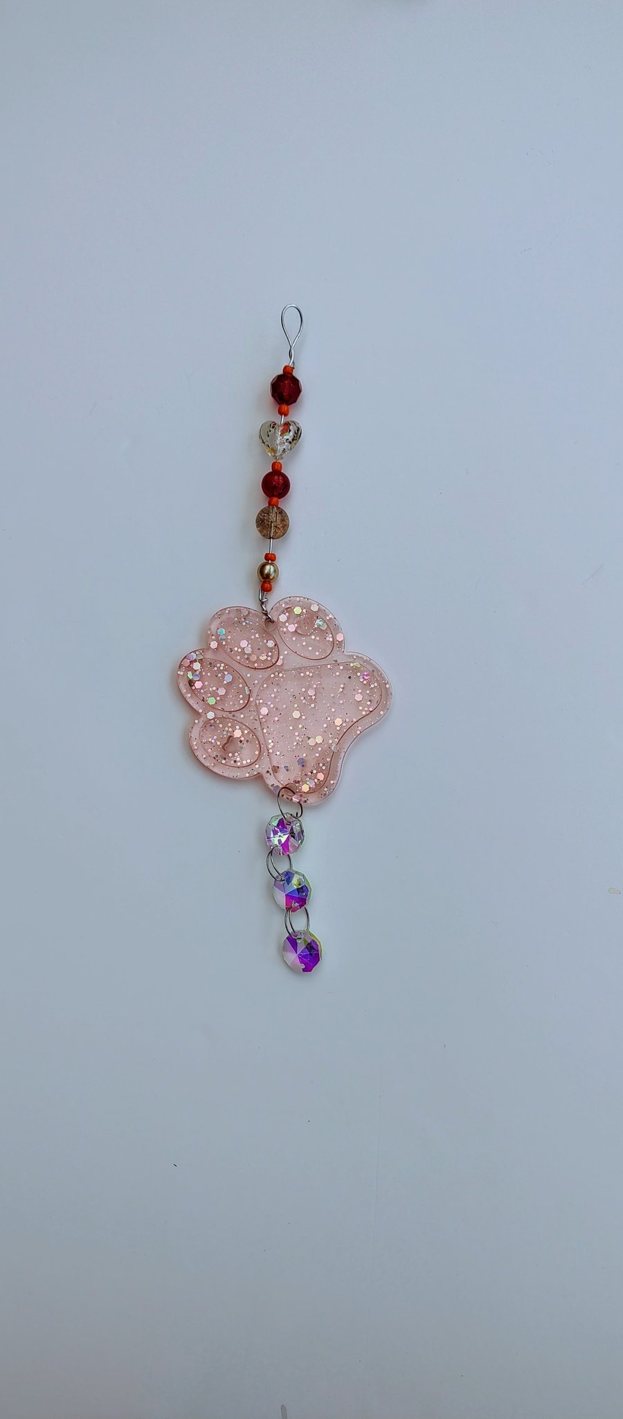 Sparkly Resin Sun Catcher Decoration - Paw