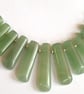 Green Aventurine Necklace & Earrings Gift Set Gemstone Tapered Statement - Image 4