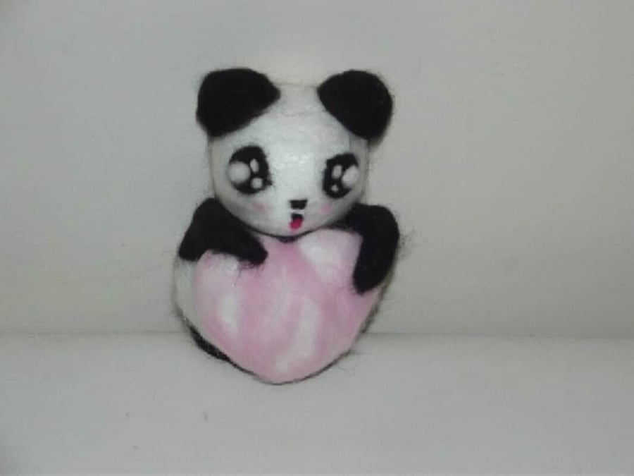 Anime Panda needle felt handcrafted brand new Handcrafted OOAK